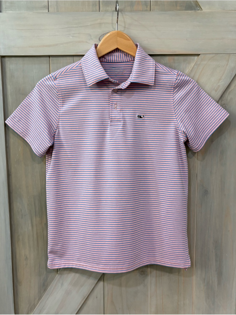 Vineyard Vines Boys' Pink and Blue Striped Polo